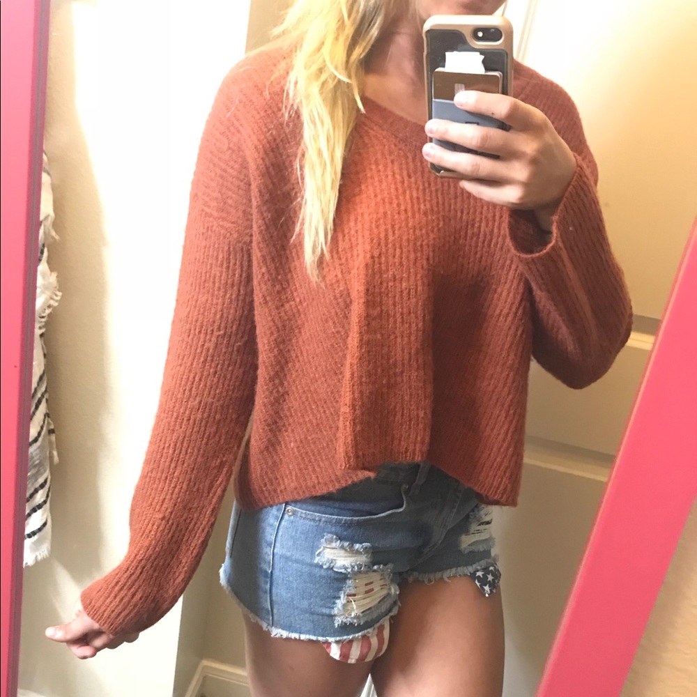 Orange J Crew Sweater